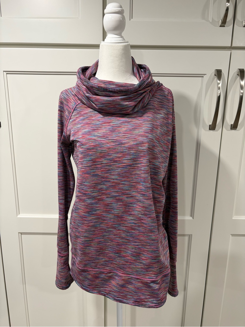 Marc New York Pink & Purple Space-Dye Cowl Neck Sweater